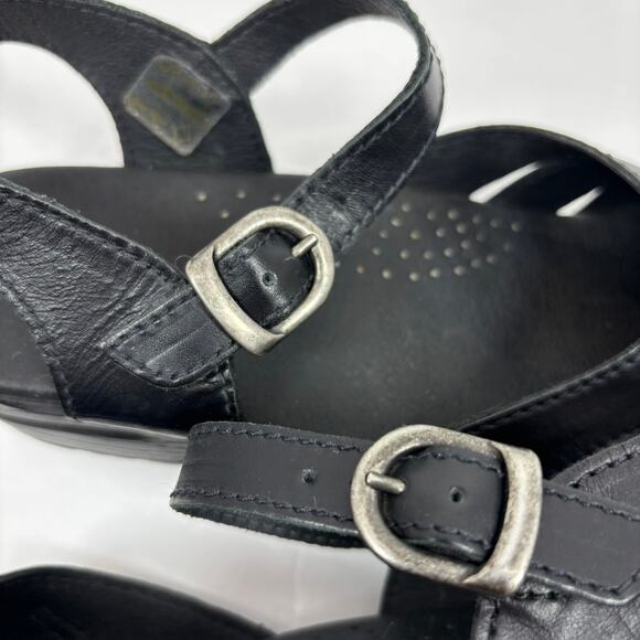 Sanita Margrethe Mary Jane Clogs Shoes Sandals 38 / 6.5 - 7 Leather Buckle Strap - Picture 5 of 12